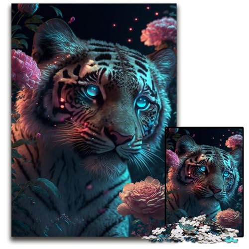 Puzzle 1000 Teile Tiger-Puzzle für Erwachsene, Denkspiel für Teenager, 50x75cm/19,68x29,52 Zoll Puzzle 1000 Teile Tiger-Puzzle für Erwachsene, Denkspiel für Teenager, 50x75cm/19,68x29,52 Zoll von JIANGENNF