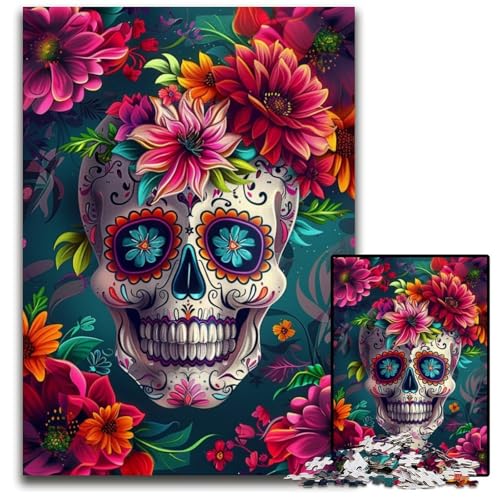 Puzzle 1000 Teile Totenkopfblumen Kartonpuzzle Anspruchsvolles Denkspiel für Teenager, Spaß am Familienspieleabend 26X38CM Puzzle 1000 Teile Totenkopfblumen Kartonpuzzle Anspruchsvolles Denkspiel für Teenager, Spaß am Familienspieleabend 26X38CM von JIANGENNF