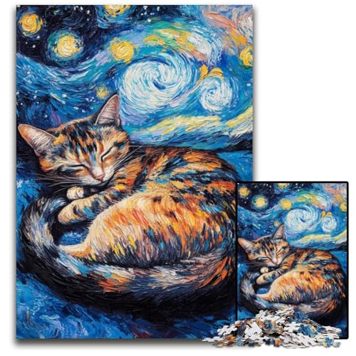 Puzzle 1000 Teile Van Gogh Nachthimmel Schwarze Katze Holzpuzzles Dekomprimierendes intellektuelles Lernspielzeug Gutes Geschenk für Erwachsene Teenager 50X75CM Puzzle 1000 Teile Van Gogh Nachthimmel Schwarze Katze Holzpuzzles Dekomprimierendes intellektuelles Lernspielzeug Gutes Geschenk für Erwachsene Teenager 50X75CM von JIANGENNF