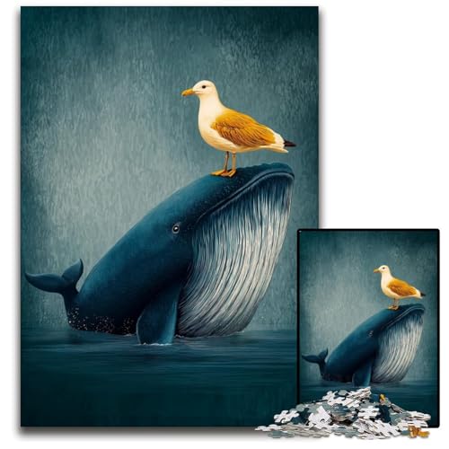 Puzzle 1000 Teile Wale und Vögel Holzpuzzle Lernspiele Stressabbau, Heimdekorationsspielzeug für 14-Jährige 50X75CM Puzzle 1000 Teile Wale und Vögel Holzpuzzle Lernspiele Stressabbau, Heimdekorationsspielzeug für 14-Jährige 50X75CM von JIANGENNF