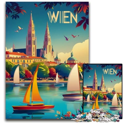 Puzzle 1000 Teile Weltposter Kartonpuzzle Lernspiele Stressabbau, Heimdekorationsspielzeug für 14-Jährige 26X38CM von JIANGENNF