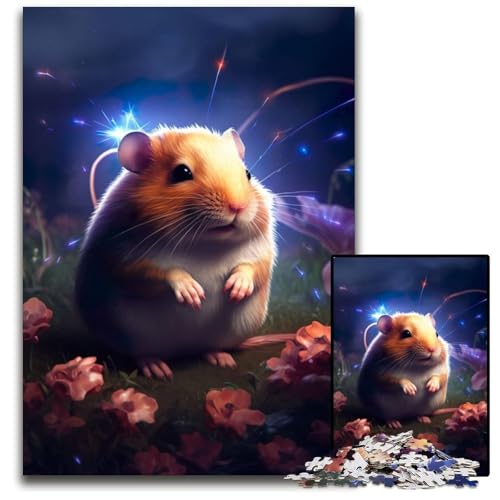 Puzzle 1000 Teile für Erwachsene, „Kleiner Hamster auf dem Mars“, Holzpuzzle für Erwachsene, Gehirn-Herausforderung, Geschenk, pädagogische Aktivität für Teenager, 50x75cm/19,68x29,52 Zoll von JIANGENNF