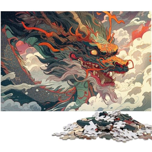Puzzle 1000 Teile für Erwachsene, Anime-chinesischer Drache, Holzpuzzle, Familienaktivität, Heimdekoration, 50 x 75 cm / 19,68 x 29,52 Zoll Puzzle 1000 Teile für Erwachsene, Anime-chinesischer Drache, Holzpuzzle, Familienaktivität, Heimdekoration, 50 x 75 cm / 19,68 x 29,52 Zoll von JIANGENNF