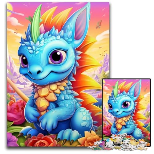 Puzzle 1000 Teile für Erwachsene, Art Dragon Baby, Papppuzzle, Weihnachten, Halloween, Ostern, Neujahr, 26x38cm/10,23x14,96 Zoll Puzzle 1000 Teile für Erwachsene, Art Dragon Baby, Papppuzzle, Weihnachten, Halloween, Ostern, Neujahr, 26x38cm/10,23x14,96 Zoll von JIANGENNF