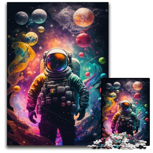 Puzzle 1000 Teile für Erwachsene, Astronauten-Puzzle für Erwachsene, anspruchsvolles Denkspiel für Teenager, unterhaltsames interaktives Spiel für die ganze Familie, 26x38cm/10,23x14,96 Zoll von JIANGENNF