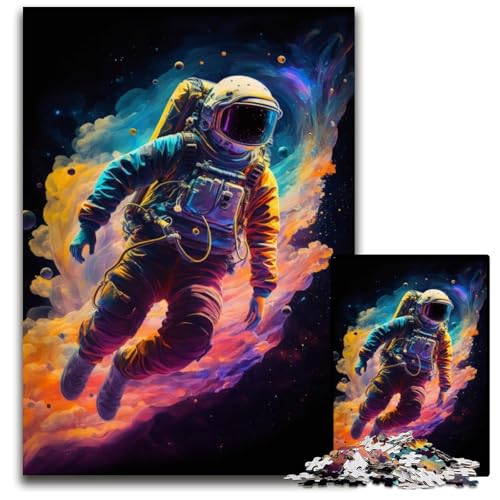 Puzzle 1000 Teile für Erwachsene, Astronauten-Puzzle für Erwachsene, anspruchsvolles Denkspiel für Teenager, unterhaltsames interaktives Spiel für die ganze Familie, 26x38cm/10,23x14,96 Zoll von JIANGENNF