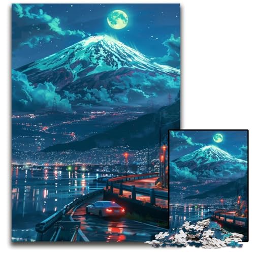 Puzzle 1000 Teile für Erwachsene, Autos unter dem Nachthimmel, schwierige Puzzles für Erwachsene, interaktives Familienspiel, Gehirnherausforderung, Lernspielzeug, 50x75cm/19,68x29,52 Zoll von JIANGENNF