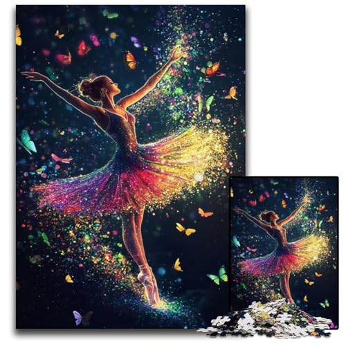 Puzzle 1000 Teile für Erwachsene, Balletttänzerin, Kartonpuzzle, schwierig und herausfordernd, tolle Geschenke und Spielzeuge für 14-Jährige, 26x38cm von JIANGENNF