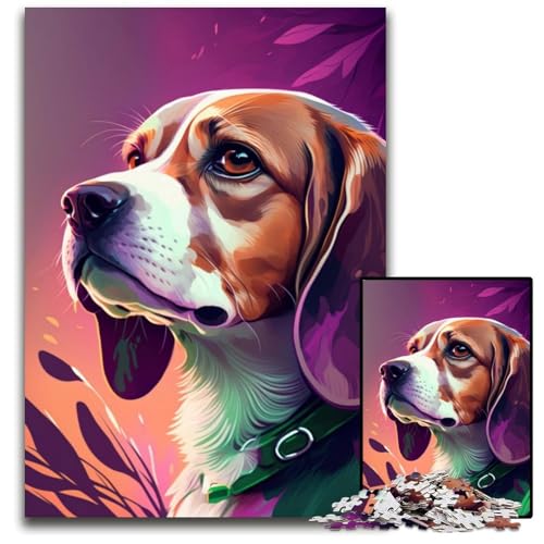 Puzzle 1000 Teile für Erwachsene, Beagle-Puzzles für Erwachsene, farbenfrohe Heimdekoration und interaktives Familienspiel, 50x75cm/19,68x29,52 Zoll Puzzle 1000 Teile für Erwachsene, Beagle-Puzzles für Erwachsene, farbenfrohe Heimdekoration und interaktives Familienspiel, 50x75cm/19,68x29,52 Zoll von JIANGENNF