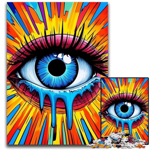 Puzzle 1000 Teile für Erwachsene, Bunte Augen, Kartonpuzzle, Lernspiele, Stressabbau, Heimdekorationsspielzeug für 14-Jährige, 26x38cm von JIANGENNF