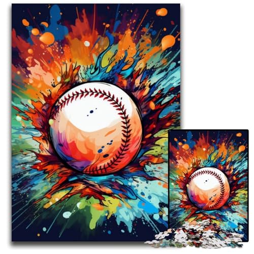 Puzzle 1000 Teile für Erwachsene, Bunte Baseball-Puzzles für Erwachsene, anspruchsvolles Denkspiel für Teenager, unterhaltsames interaktives Spiel für die ganze Familie, 26x38cm/10,23x14,96 Zoll Puzzle 1000 Teile für Erwachsene, Bunte Baseball-Puzzles für Erwachsene, anspruchsvolles Denkspiel für Teenager, unterhaltsames interaktives Spiel für die ganze Familie, 26x38cm/10,23x14,96 Zoll von JIANGENNF