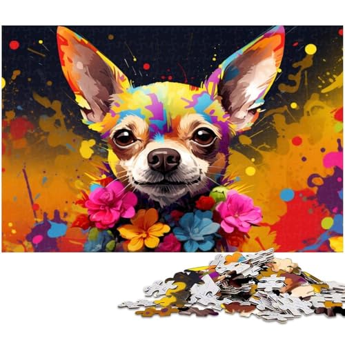 Puzzle 1000 Teile für Erwachsene, Bunte Chihuahua-Puzzles für Erwachsene, perfekt für Familienspaß, Partyspiele, Geburtstagsparty-Geschenke, 26 x 38 cm / 10,23 x 14,96 Zoll Puzzle 1000 Teile für Erwachsene, Bunte Chihuahua-Puzzles für Erwachsene, perfekt für Familienspaß, Partyspiele, Geburtstagsparty-Geschenke, 26 x 38 cm / 10,23 x 14,96 Zoll von JIANGENNF