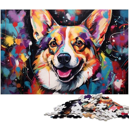 Puzzle 1000 Teile für Erwachsene, Bunte Corgi-Holzpuzzles, Muttertag, Geburtstage, Weihnachten, 50 x 75 cm / 19,68 x 29,52 Zoll Puzzle 1000 Teile für Erwachsene, Bunte Corgi-Holzpuzzles, Muttertag, Geburtstage, Weihnachten, 50 x 75 cm / 19,68 x 29,52 Zoll von JIANGENNF