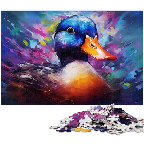 Puzzle 1000 Teile für Erwachsene, Bunte Ente, Kartonpuzzle, Familienaktivität, Heimdekoration zum Selbermachen, 26 x 38 cm / 10,23 x 14,96 Zoll Puzzle 1000 Teile für Erwachsene, Bunte Ente, Kartonpuzzle, Familienaktivität, Heimdekoration zum Selbermachen, 26 x 38 cm / 10,23 x 14,96 Zoll von JIANGENNF