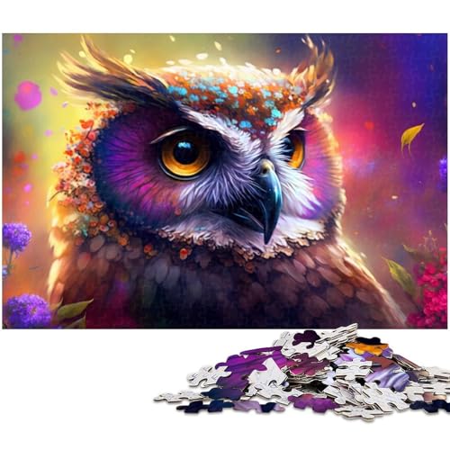 Puzzle 1000 Teile für Erwachsene, Bunte Eule, unmögliches Puzzle für Erwachsene, Geburtstagsgeschenkidee, anspruchsvolles Denkspiel, 26 x 38 cm / 10,23 x 14,96 Zoll Puzzle 1000 Teile für Erwachsene, Bunte Eule, unmögliches Puzzle für Erwachsene, Geburtstagsgeschenkidee, anspruchsvolles Denkspiel, 26 x 38 cm / 10,23 x 14,96 Zoll von JIANGENNF