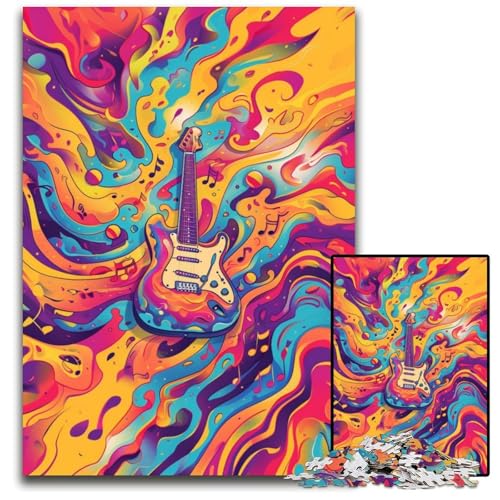 Puzzle 1000 Teile für Erwachsene, Bunte Gitarren, Puzzles für Erwachsene, Denksportaufgabe, Spiel für Erwachsene, interaktive Familienaktivität, 50x75cm/19,68x29,52 Zoll Puzzle 1000 Teile für Erwachsene, Bunte Gitarren, Puzzles für Erwachsene, Denksportaufgabe, Spiel für Erwachsene, interaktive Familienaktivität, 50x75cm/19,68x29,52 Zoll von JIANGENNF