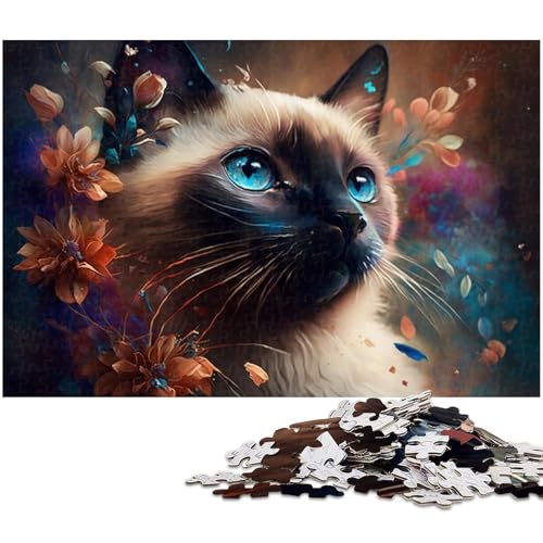 Puzzle 1000 Teile für Erwachsene, Bunte Katze, Holzpuzzle, Familienaktivität, Heimdekoration zum Selbermachen, 50 x 75 cm / 19,68 x 29,52 Zoll Puzzle 1000 Teile für Erwachsene, Bunte Katze, Holzpuzzle, Familienaktivität, Heimdekoration zum Selbermachen, 50 x 75 cm / 19,68 x 29,52 Zoll von JIANGENNF