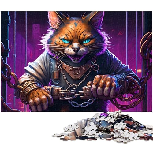Puzzle 1000 Teile für Erwachsene, Bunte Katze, unmögliches Puzzle für Erwachsene, Geburtstagsgeschenkidee, anspruchsvolles Denkspiel, 50 x 75 cm / 19,68 x 29,52 Zoll Puzzle 1000 Teile für Erwachsene, Bunte Katze, unmögliches Puzzle für Erwachsene, Geburtstagsgeschenkidee, anspruchsvolles Denkspiel, 50 x 75 cm / 19,68 x 29,52 Zoll von JIANGENNF