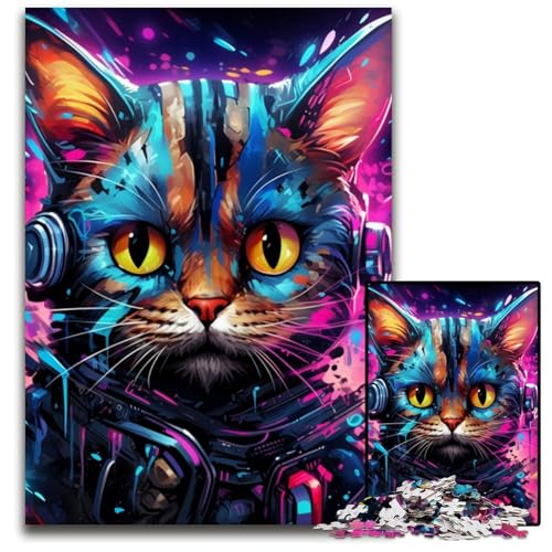 Puzzle 1000 Teile für Erwachsene, Bunte Katzen, Denksportaufgabe, Teenager und Heimdekoration, 26x38cm/10,23x14,96 Zoll Puzzle 1000 Teile für Erwachsene, Bunte Katzen, Denksportaufgabe, Teenager und Heimdekoration, 26x38cm/10,23x14,96 Zoll von JIANGENNF