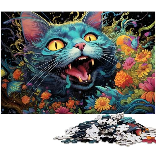Puzzle 1000 Teile für Erwachsene, Bunte Katzen, Holzpuzzle, Muttertag, Geburtstage, Weihnachten, 50 x 75 cm / 19,68 x 29,52 Zoll Puzzle 1000 Teile für Erwachsene, Bunte Katzen, Holzpuzzle, Muttertag, Geburtstage, Weihnachten, 50 x 75 cm / 19,68 x 29,52 Zoll von JIANGENNF