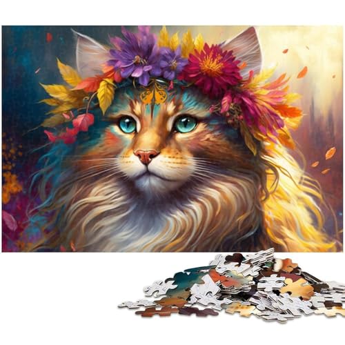 Puzzle 1000 Teile für Erwachsene, Bunte Katzen-Puzzles für Erwachsene, Denkspiel für Teenager, 50 x 75 cm / 19,68 x 29,52 Zoll Puzzle 1000 Teile für Erwachsene, Bunte Katzen-Puzzles für Erwachsene, Denkspiel für Teenager, 50 x 75 cm / 19,68 x 29,52 Zoll von JIANGENNF