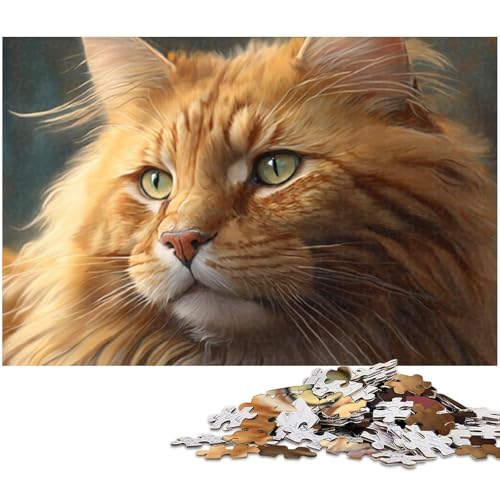 Puzzle 1000 Teile für Erwachsene, Bunte Katzenpuzzles für Erwachsene, kompliziertes Design für Teenager, DIY-Dekor und gehirnfördernder Spaß, 26 x 38 cm / 10,23 x 14,96 Zoll von JIANGENNF