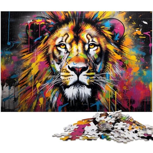 Puzzle 1000 Teile für Erwachsene, Bunte Löwen-Puzzles für Erwachsene, perfekt für Familienspaß, Partyspiele, Geburtstagsparty-Geschenke, 50 x 75 cm / 19,68 x 29,52 Zoll Puzzle 1000 Teile für Erwachsene, Bunte Löwen-Puzzles für Erwachsene, perfekt für Familienspaß, Partyspiele, Geburtstagsparty-Geschenke, 50 x 75 cm / 19,68 x 29,52 Zoll von JIANGENNF