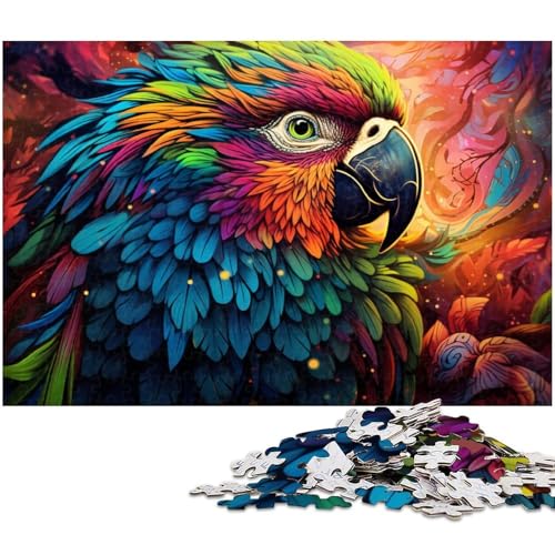 Puzzle 1000 Teile für Erwachsene, Bunte Papageien-Puzzles für Erwachsene, kompliziertes Design für Teenager, DIY-Dekor und gehirnfördernder Spaß, 26 x 38 cm / 10,23 x 14,96 Zoll von JIANGENNF