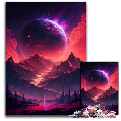 Puzzle 1000 Teile für Erwachsene, Bunte Planetenberge, schwierige Puzzles für Erwachsene, interaktives Familienspiel, Gehirnherausforderung, Lernspielzeug, 50x75cm/19,68x29,52 Zoll von JIANGENNF