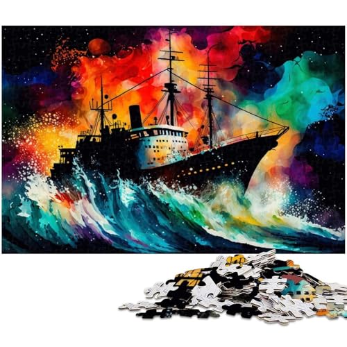 Puzzle 1000 Teile für Erwachsene, Bunte Schiffspuzzles für Erwachsene, Denkspiel für Teenager, 26 x 38 cm / 10,23 x 14,96 Zoll Puzzle 1000 Teile für Erwachsene, Bunte Schiffspuzzles für Erwachsene, Denkspiel für Teenager, 26 x 38 cm / 10,23 x 14,96 Zoll von JIANGENNF