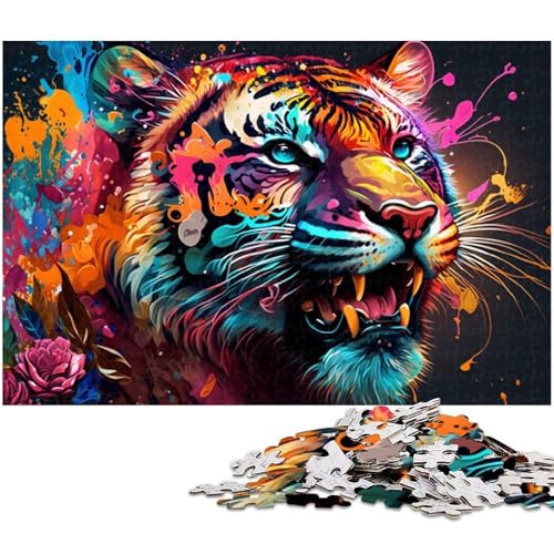 Puzzle 1000 Teile für Erwachsene, Bunte Tiger-Puzzles für Erwachsene, Denkspiel für Teenager, 26 x 38 cm / 10,23 x 14,96 Zoll Puzzle 1000 Teile für Erwachsene, Bunte Tiger-Puzzles für Erwachsene, Denkspiel für Teenager, 26 x 38 cm / 10,23 x 14,96 Zoll von JIANGENNF