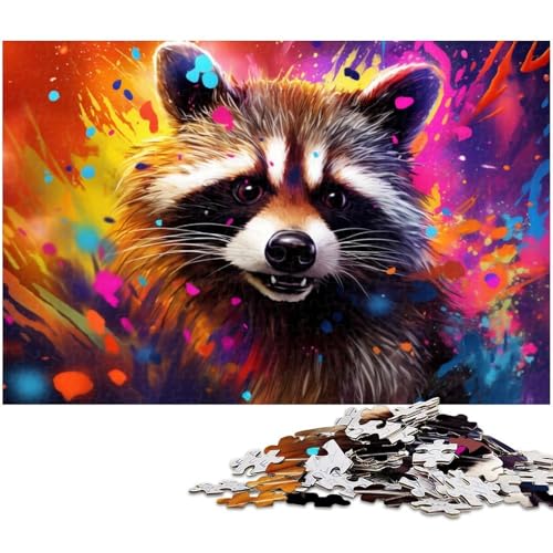 Puzzle 1000 Teile für Erwachsene, Bunte Waschbär-Puzzles für Erwachsene, kompliziertes Design für Teenager, DIY-Dekor und gehirnfördernder Spaß, 26 x 38 cm / 10,23 x 14,96 Zoll Puzzle 1000 Teile für Erwachsene, Bunte Waschbär-Puzzles für Erwachsene, kompliziertes Design für Teenager, DIY-Dekor und gehirnfördernder Spaß, 26 x 38 cm / 10,23 x 14,96 Zoll von JIANGENNF