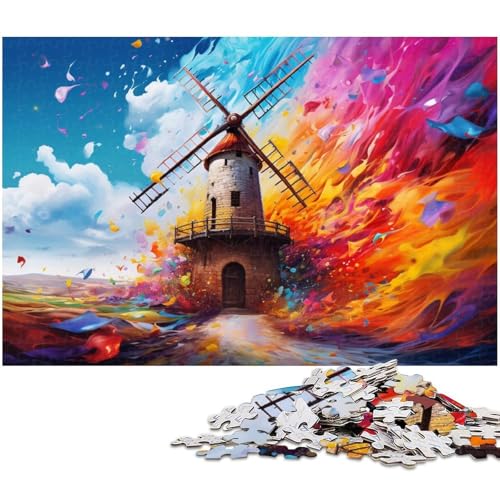 Puzzle 1000 Teile für Erwachsene, Bunte Windmühlen-Puzzles für Erwachsene, perfekt für Familienspaß, Partyspiele, Geburtstagsparty-Geschenke, 26 x 38 cm / 10,23 x 14,96 Zoll Puzzle 1000 Teile für Erwachsene, Bunte Windmühlen-Puzzles für Erwachsene, perfekt für Familienspaß, Partyspiele, Geburtstagsparty-Geschenke, 26 x 38 cm / 10,23 x 14,96 Zoll von JIANGENNF