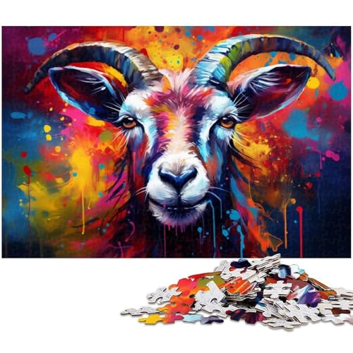 Puzzle 1000 Teile für Erwachsene, Bunte Ziegenpuzzles für Erwachsene, kompliziertes Design für Teenager, DIY-Dekor und gehirnfördernder Spaß, 26 x 38 cm / 10,23 x 14,96 Zoll Puzzle 1000 Teile für Erwachsene, Bunte Ziegenpuzzles für Erwachsene, kompliziertes Design für Teenager, DIY-Dekor und gehirnfördernder Spaß, 26 x 38 cm / 10,23 x 14,96 Zoll von JIANGENNF