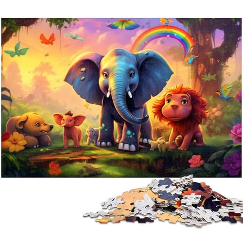 Puzzle 1000 Teile für Erwachsene, Bunter Elefant, Unmögliches Puzzle für Erwachsene, Geburtstagsgeschenkidee, Herausforderndes Denkspiel, 50 x 75 cm / 19,68 x 29,52 Zoll Puzzle 1000 Teile für Erwachsene, Bunter Elefant, Unmögliches Puzzle für Erwachsene, Geburtstagsgeschenkidee, Herausforderndes Denkspiel, 50 x 75 cm / 19,68 x 29,52 Zoll von JIANGENNF