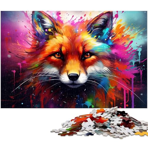 Puzzle 1000 Teile für Erwachsene, Bunter Fuchs, Unmögliches Puzzle für Erwachsene, Geburtstagsgeschenkidee, Herausforderndes Denkspiel, 26 x 38 cm / 10,23 x 14,96 Zoll Puzzle 1000 Teile für Erwachsene, Bunter Fuchs, Unmögliches Puzzle für Erwachsene, Geburtstagsgeschenkidee, Herausforderndes Denkspiel, 26 x 38 cm / 10,23 x 14,96 Zoll von JIANGENNF