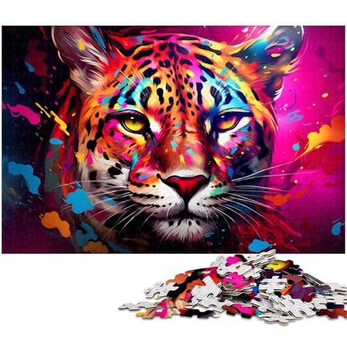 Puzzle 1000 Teile für Erwachsene, Bunter Ozelot, Unmögliches Puzzle für Erwachsene, Geburtstagsgeschenkidee, Herausforderndes Denkspiel, 50 x 75 cm / 19,68 x 29,52 Zoll Puzzle 1000 Teile für Erwachsene, Bunter Ozelot, Unmögliches Puzzle für Erwachsene, Geburtstagsgeschenkidee, Herausforderndes Denkspiel, 50 x 75 cm / 19,68 x 29,52 Zoll von JIANGENNF