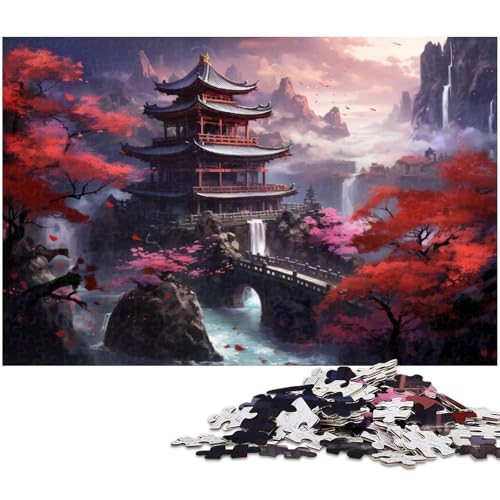 Puzzle 1000 Teile für Erwachsene, Bunter japanischer Tempel, Holzpuzzle, Familienaktivität, Heimdekoration zum Selbermachen, 50 x 75 cm / 19,68 x 29,52 Zoll Puzzle 1000 Teile für Erwachsene, Bunter japanischer Tempel, Holzpuzzle, Familienaktivität, Heimdekoration zum Selbermachen, 50 x 75 cm / 19,68 x 29,52 Zoll von JIANGENNF