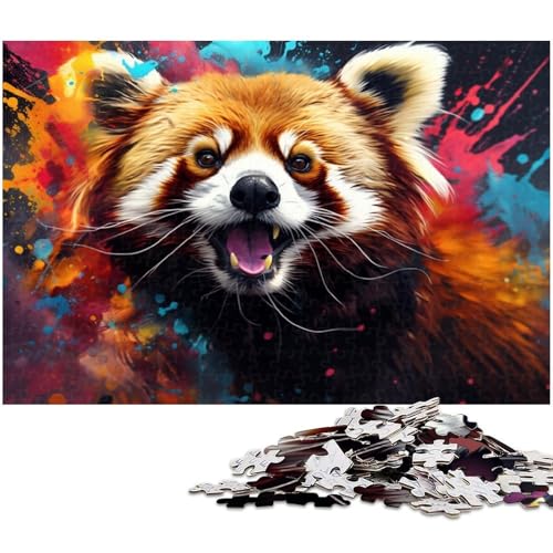 Puzzle 1000 Teile für Erwachsene, Bunter roter Panda, Unmögliches Puzzle für Erwachsene, Geburtstagsgeschenkidee, Herausforderndes Denkspiel, 26 x 38 cm / 10,23 x 14,96 Zoll Puzzle 1000 Teile für Erwachsene, Bunter roter Panda, Unmögliches Puzzle für Erwachsene, Geburtstagsgeschenkidee, Herausforderndes Denkspiel, 26 x 38 cm / 10,23 x 14,96 Zoll von JIANGENNF