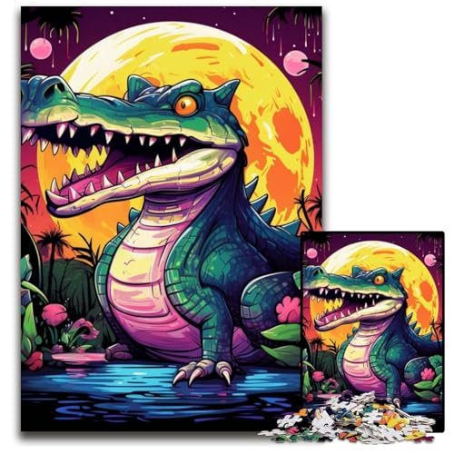 Puzzle 1000 Teile für Erwachsene, Cartoon-Krokodil-Puzzles für Erwachsene, anspruchsvolles Denkspiel für Teenager, unterhaltsames interaktives Spiel für die ganze Familie, 26x38cm/10,23x14,96 Zoll Puzzle 1000 Teile für Erwachsene, Cartoon-Krokodil-Puzzles für Erwachsene, anspruchsvolles Denkspiel für Teenager, unterhaltsames interaktives Spiel für die ganze Familie, 26x38cm/10,23x14,96 Zoll von JIANGENNF