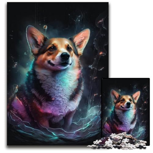 Puzzle 1000 Teile für Erwachsene, Corgi-Puzzles für Erwachsene, Denksportaufgabe, Spiel für Erwachsene, interaktive Familienaktivität, 50x75cm/19,68x29,52 Zoll von JIANGENNF
