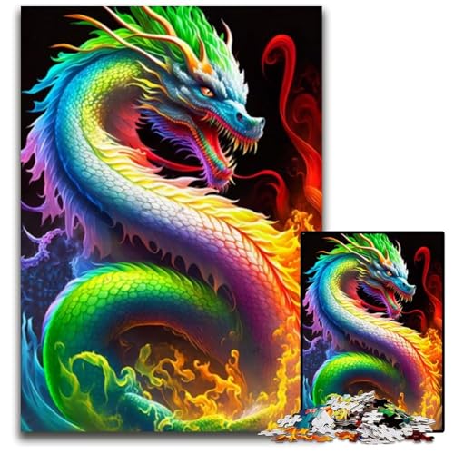 Puzzle 1000 Teile für Erwachsene, Cosmic Dragon, Papppuzzle für Erwachsene, interaktives Familienspiel, Denksportaufgabe, Lernspielzeug, 26x38cm/10,23x14,96 Zoll Puzzle 1000 Teile für Erwachsene, Cosmic Dragon, Papppuzzle für Erwachsene, interaktives Familienspiel, Denksportaufgabe, Lernspielzeug, 26x38cm/10,23x14,96 Zoll von JIANGENNF