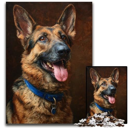 Puzzle 1000 Teile für Erwachsene, Deutscher Schäferhund, Holzpuzzle, Lernspiele, Stressabbau, Heimdekorationsspielzeug für 14-Jährige, 50x75cm Puzzle 1000 Teile für Erwachsene, Deutscher Schäferhund, Holzpuzzle, Lernspiele, Stressabbau, Heimdekorationsspielzeug für 14-Jährige, 50x75cm von JIANGENNF