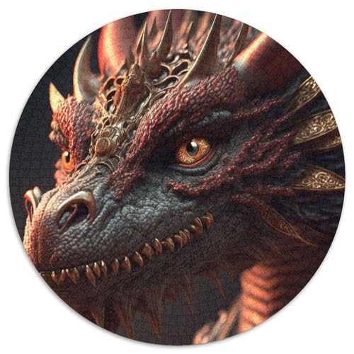 Puzzle 1000 Teile für Erwachsene, Drachenkopf III, Kartonpuzzle, Geschenk für Männer und Frauen, für den Alltag und besondere Anlässe (Größe 67,5 x 67,5 cm) von JIANGENNF