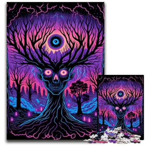 Puzzle 1000 Teile für Erwachsene, Dunkelsicht-Puzzles für Erwachsene, Denksportaufgabe, Spiel für Erwachsene, interaktive Familienaktivität, 50x75cm/19,68x29,52 Zoll von JIANGENNF