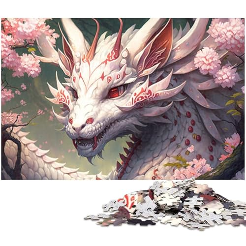 Puzzle 1000 Teile für Erwachsene, Fantasie-Puzzle mit japanischen Drachen, kompliziertes Design für Teenager, DIY-Dekor und gehirnfördernder Spaß, 50 x 75 cm / 19,68 x 29,52 Zoll von JIANGENNF