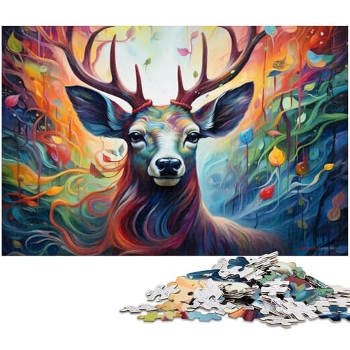 Puzzle 1000 Teile für Erwachsene, Fantasy-Hirsch-Puzzles für Erwachsene, perfekt für Familienspaß, Partyspiele, Geburtstagsparty-Geschenke, 26 x 38 cm / 10,23 x 14,96 Zoll Puzzle 1000 Teile für Erwachsene, Fantasy-Hirsch-Puzzles für Erwachsene, perfekt für Familienspaß, Partyspiele, Geburtstagsparty-Geschenke, 26 x 38 cm / 10,23 x 14,96 Zoll von JIANGENNF
