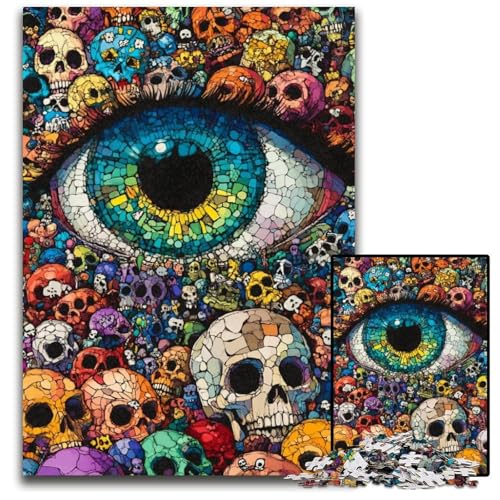 Puzzle 1000 Teile für Erwachsene, Farbaugen, Kartonpuzzle, Lernspiele, Stressabbau, Heimdekorationsspielzeug für 14-Jährige, 26x38cm von JIANGENNF