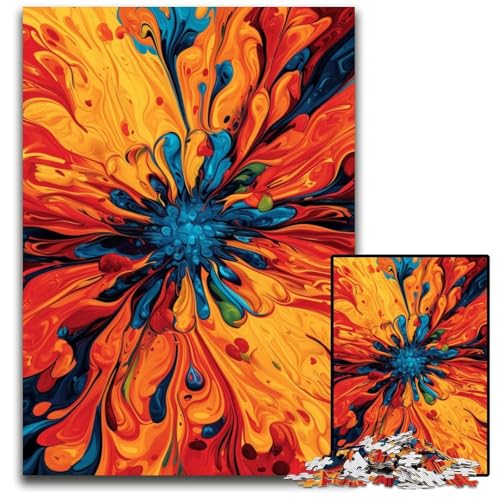 Puzzle 1000 Teile für Erwachsene, Farbexplosion, Holzpuzzle, Weihnachten, Halloween, Ostern, Neujahr, 50x75cm/19,68x29,52 Zoll von JIANGENNF