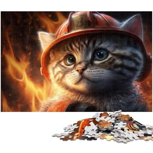 Puzzle 1000 Teile für Erwachsene, Feuerwehrmann-Katzen-Puzzle für Erwachsene, Denkspiel für Teenager, 26 x 38 cm / 10,23 x 14,96 Zoll Puzzle 1000 Teile für Erwachsene, Feuerwehrmann-Katzen-Puzzle für Erwachsene, Denkspiel für Teenager, 26 x 38 cm / 10,23 x 14,96 Zoll von JIANGENNF